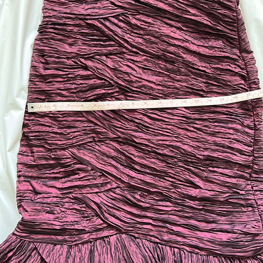 Pronovias Barcelona Dark Purple / Burgundy one shoulder long dress - Picture 12 of 13